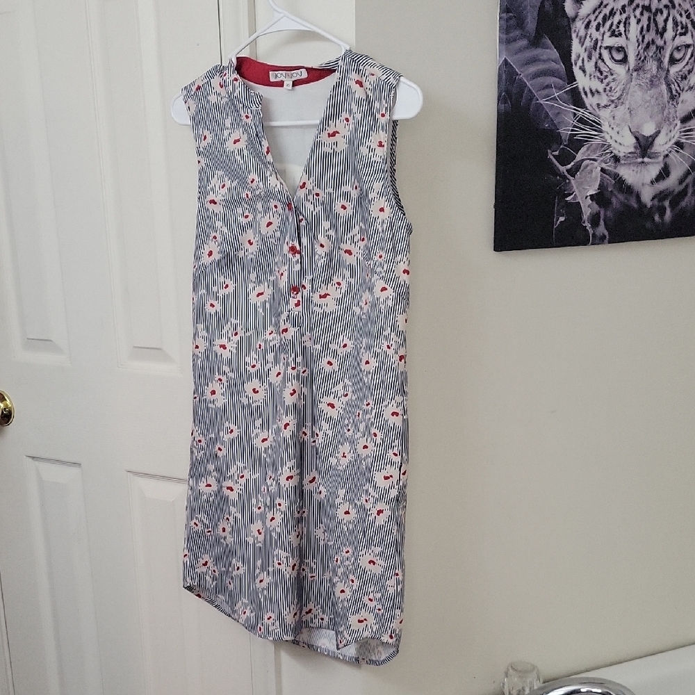 Floral Striped Sleeveless Dress
